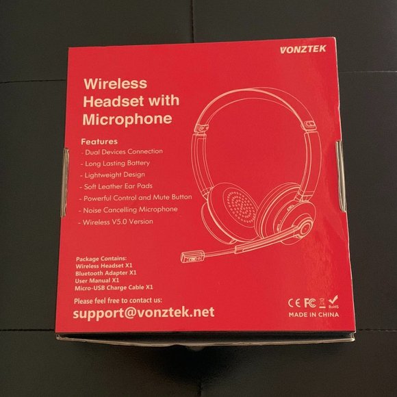 VONZTEK BT782-D Wireless Headset With Microphone - New Open Box - Picture 2 of 6